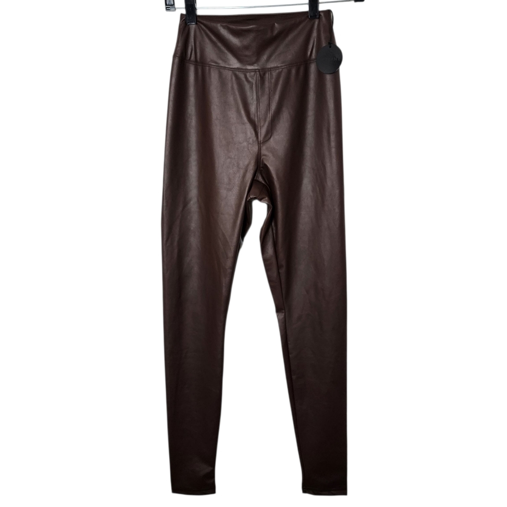 Aerie Offline Real Luxe Faux Leather Chocolate Brown Leggings Nwt Size Medium